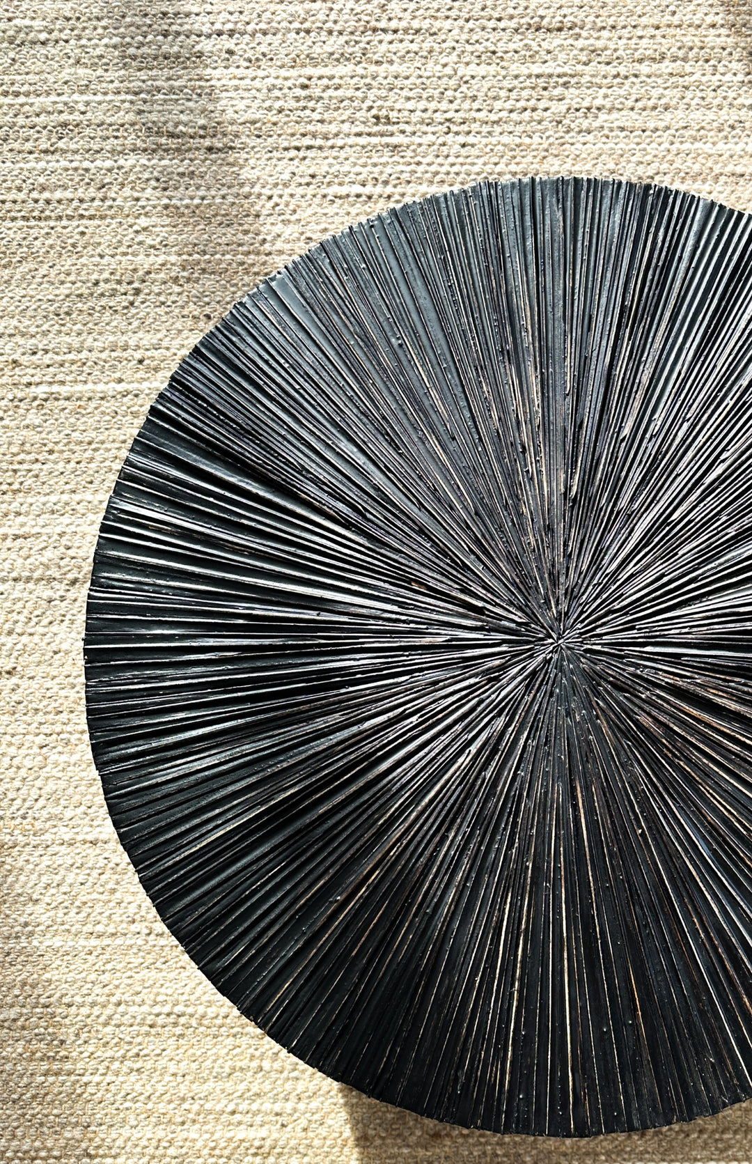 Tapis en laine et jute marron NOA
