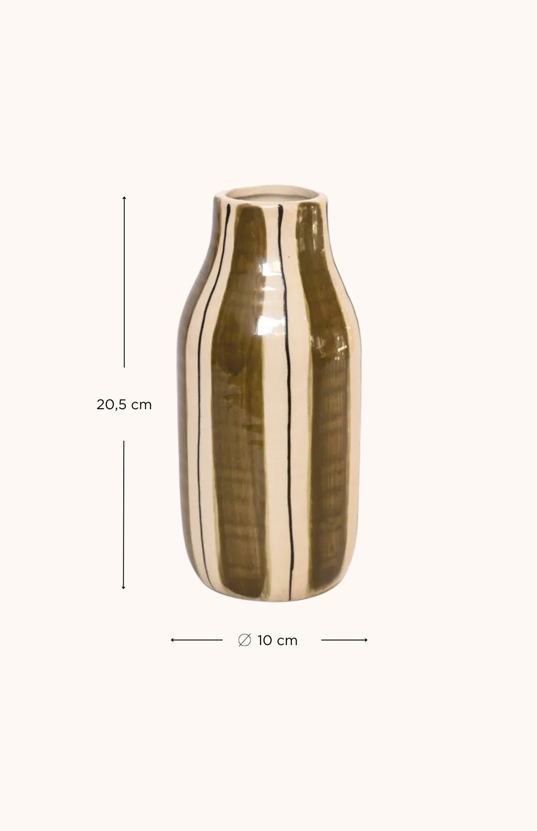 Vase rayé brun GIULIA