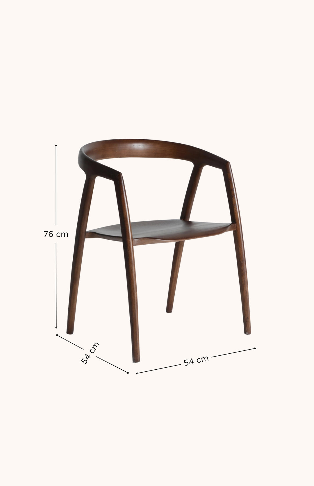 Chaise en bois d'orme foncé JADI