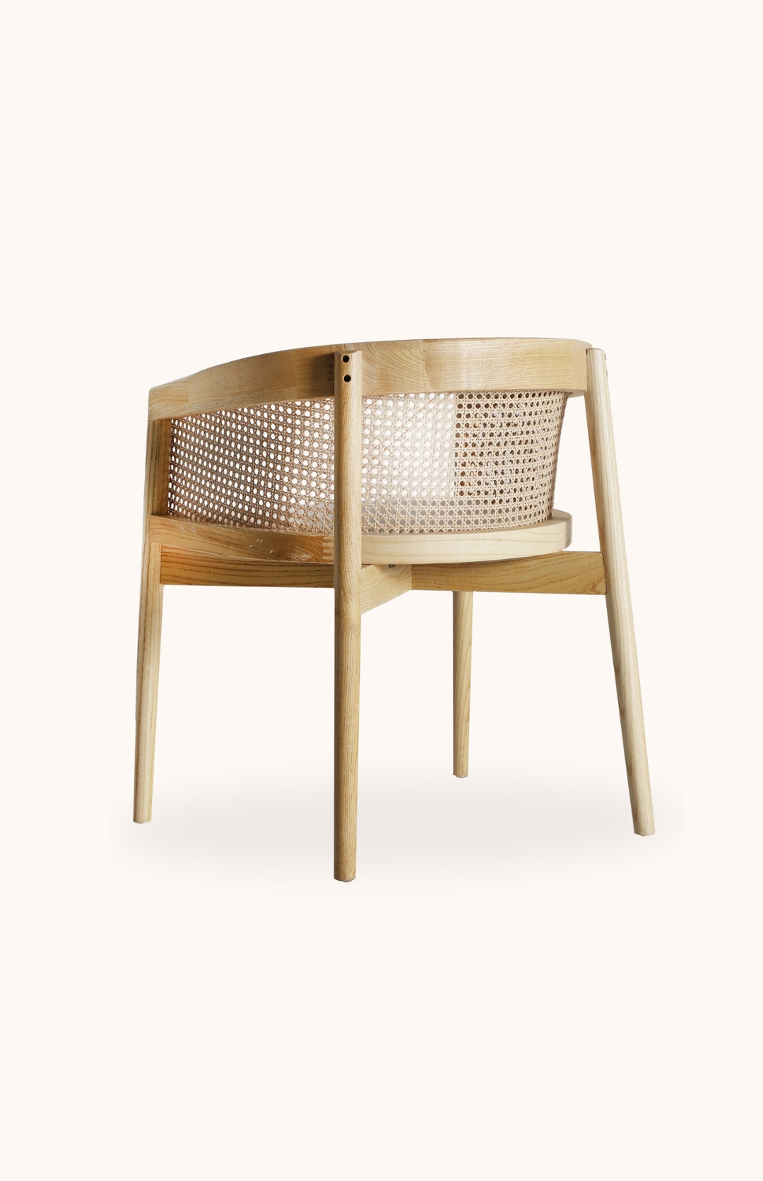 Chaise en bois d'orme naturel et cannage ORMA
