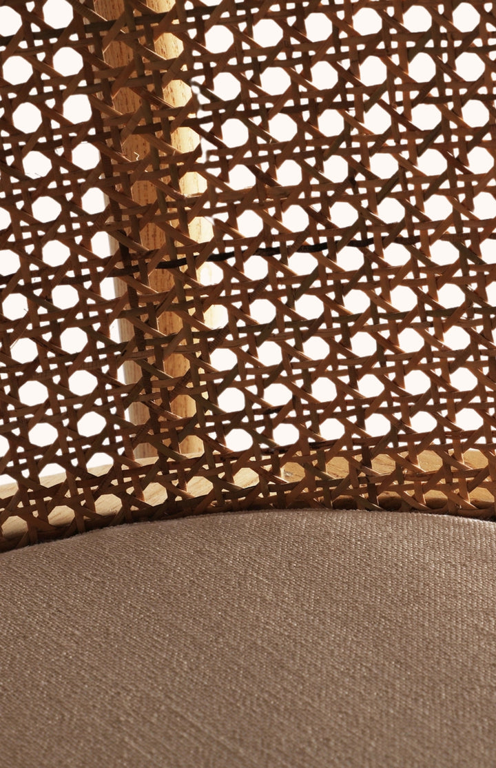 Chaise en bois d'orme naturel et cannage ORMA