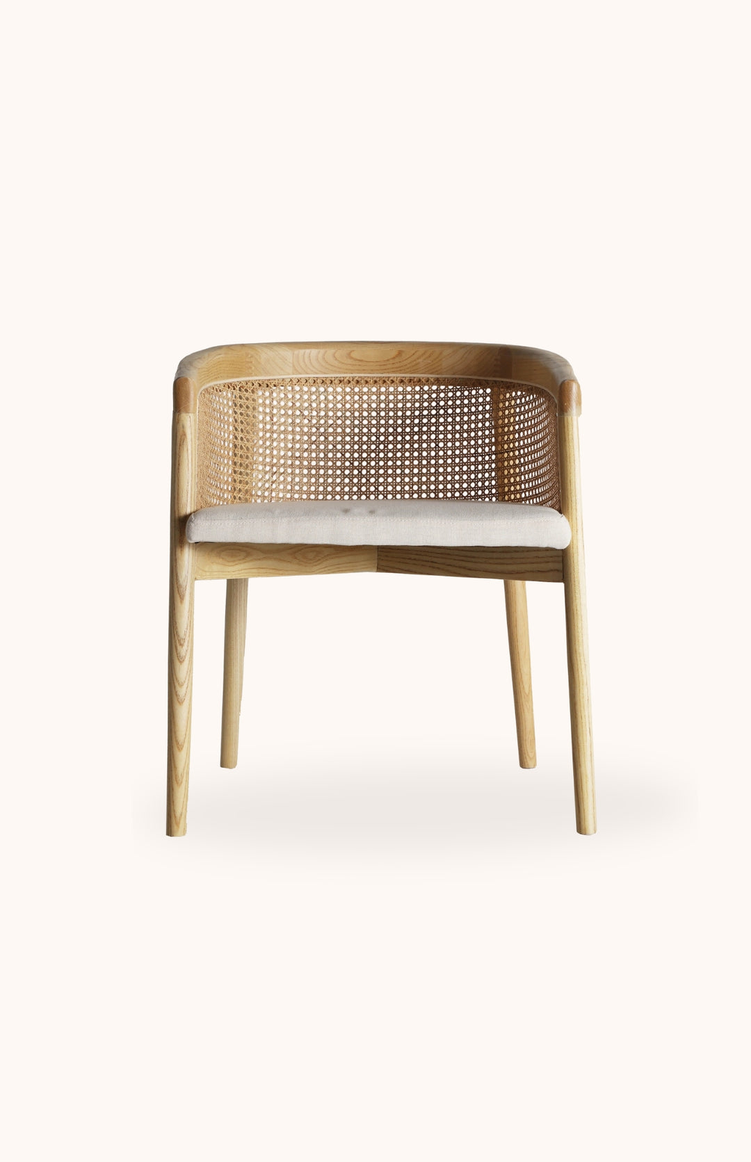 Chaise en bois d'orme naturel et cannage ORMA