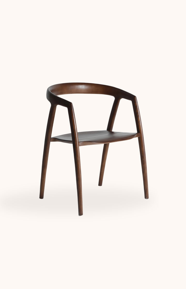Chaise en bois d'orme foncé JADI
