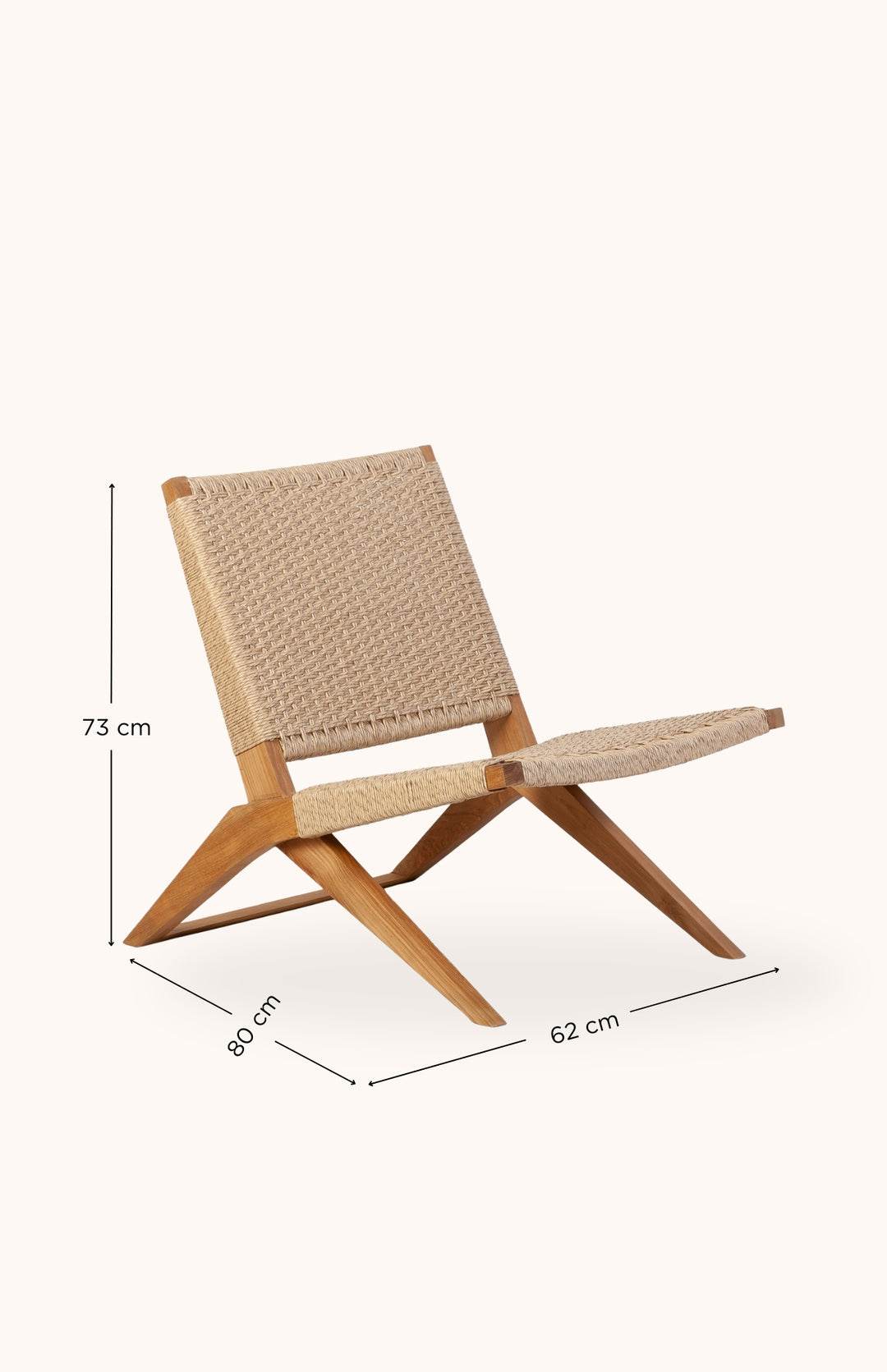 Fauteuil en cordage et teck ARIA