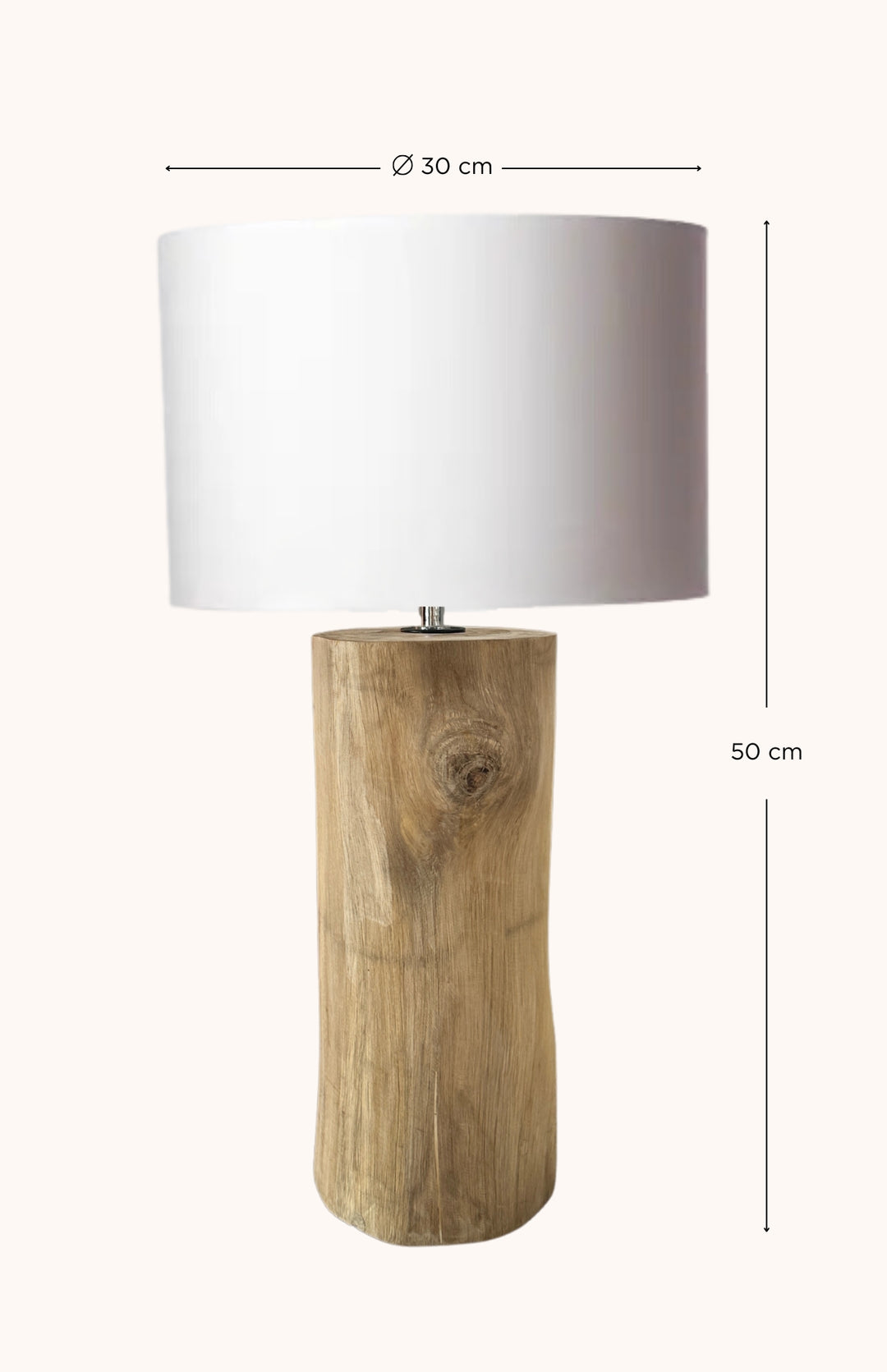 Lampe à poser en teck OAKEN