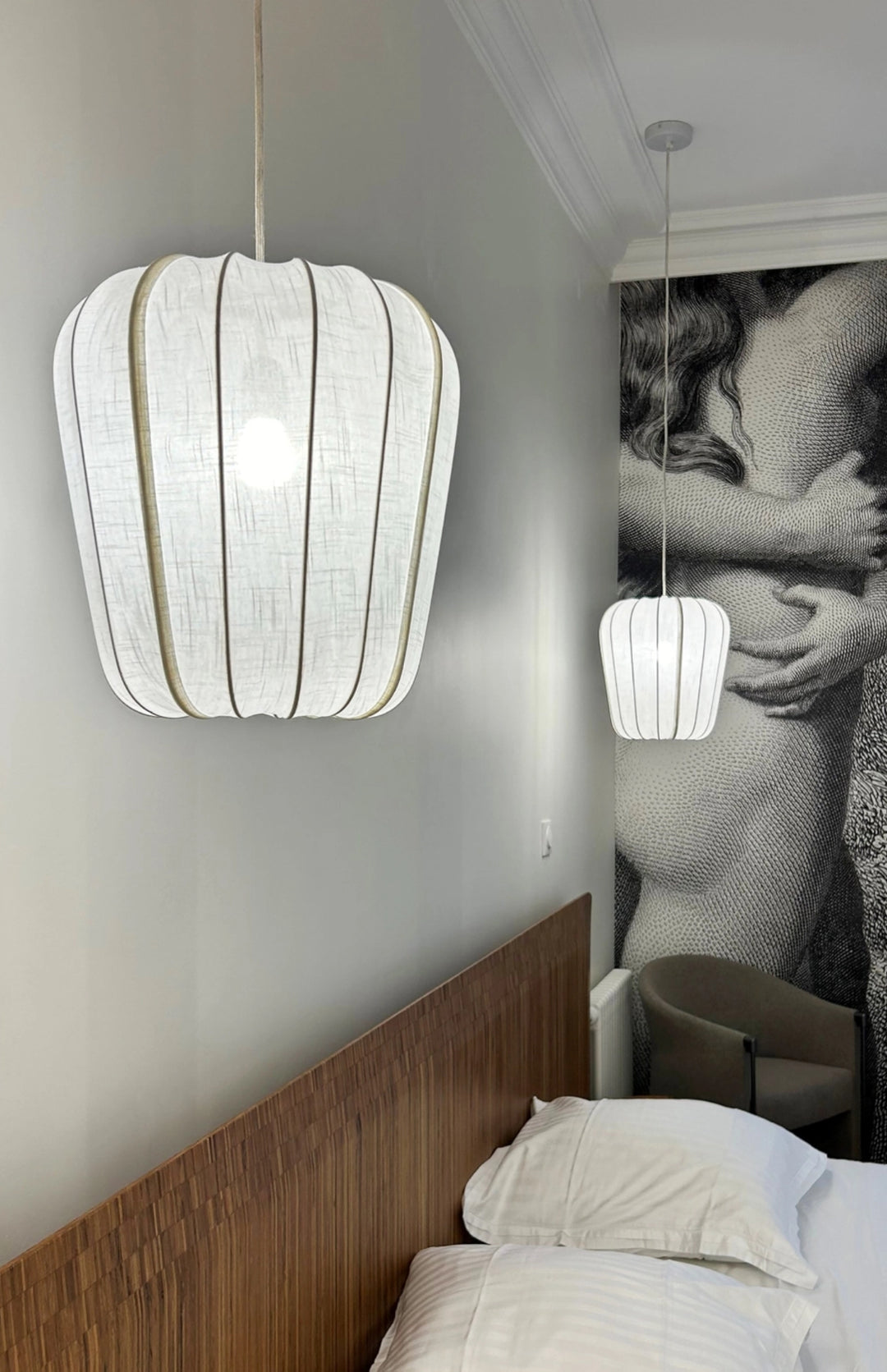 Suspension en fil de coton blanc LUMI