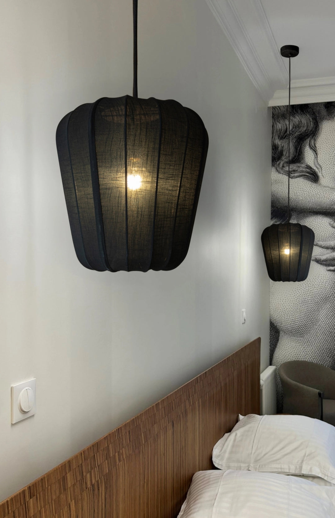 Suspension en fil de coton noir LUMI