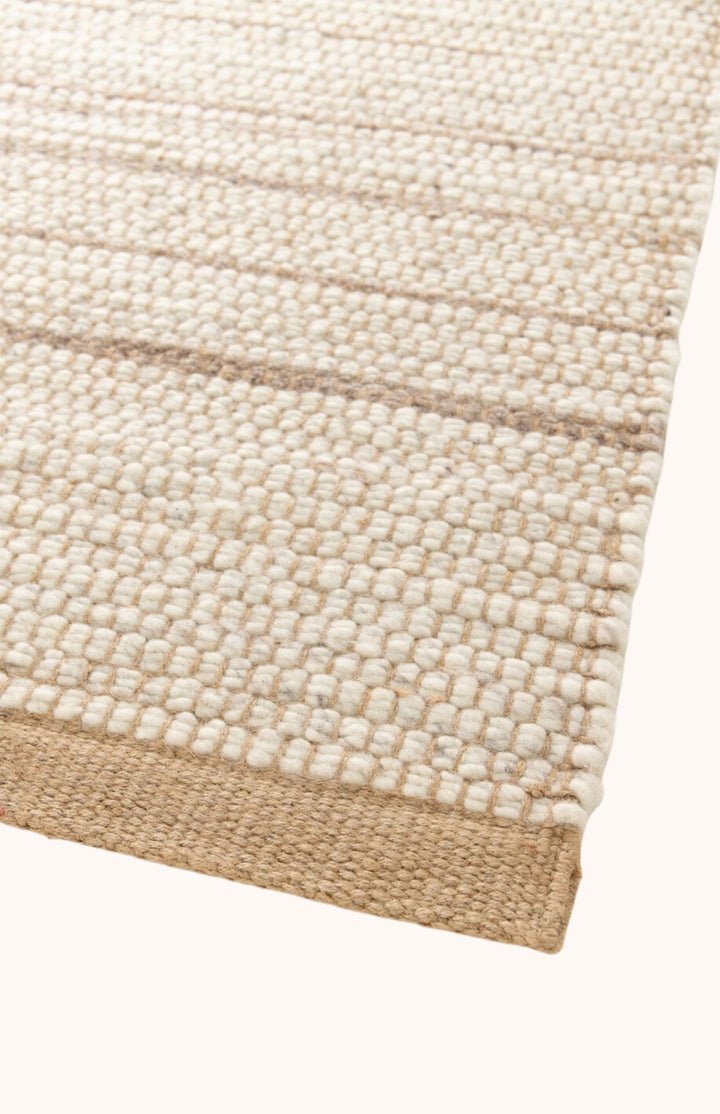 Tapis en laine et jute beige NOA