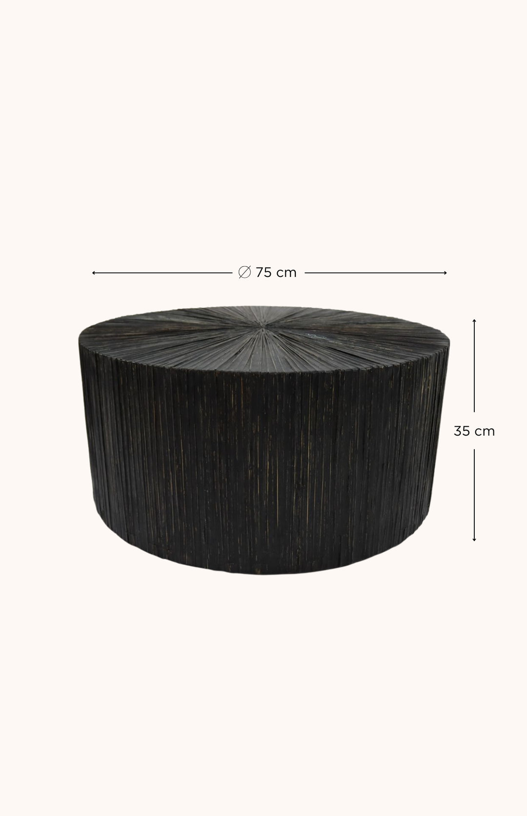 Table basse en bois et feuilles de cocotier COCO