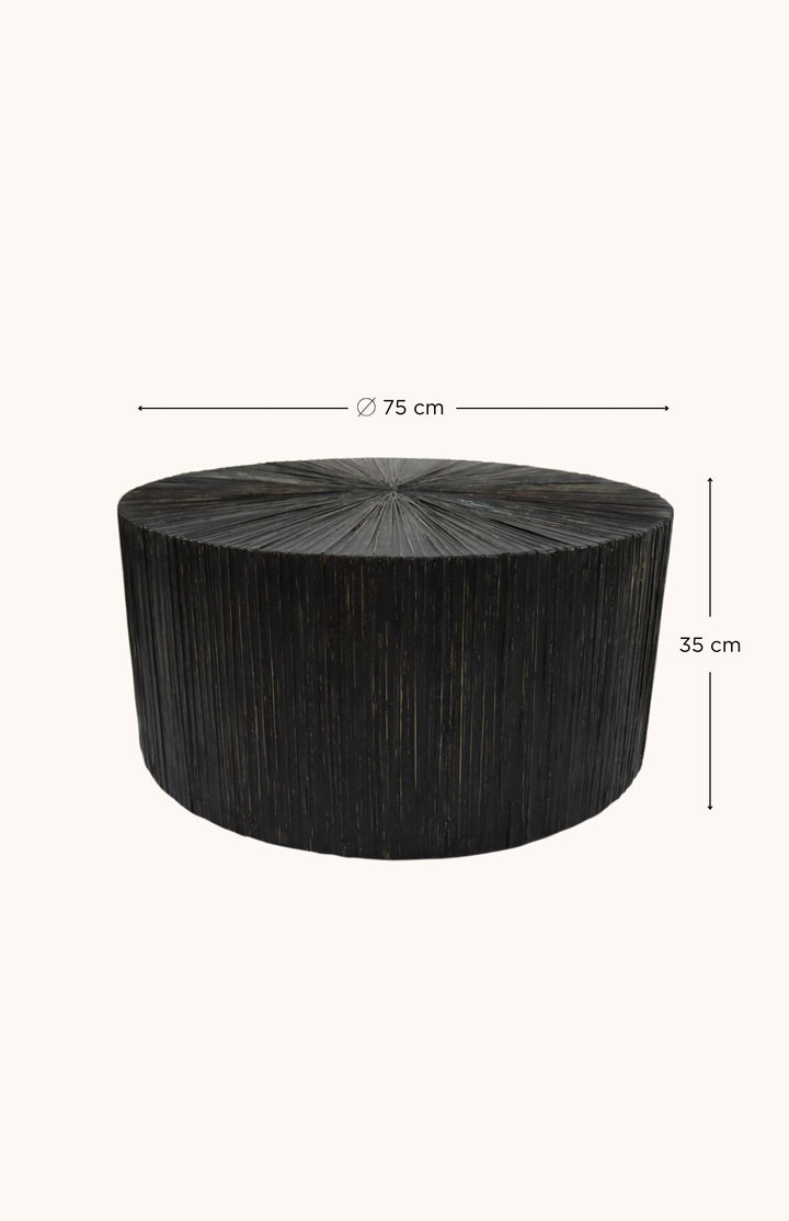 Table basse en bois et feuilles de cocotier COCO