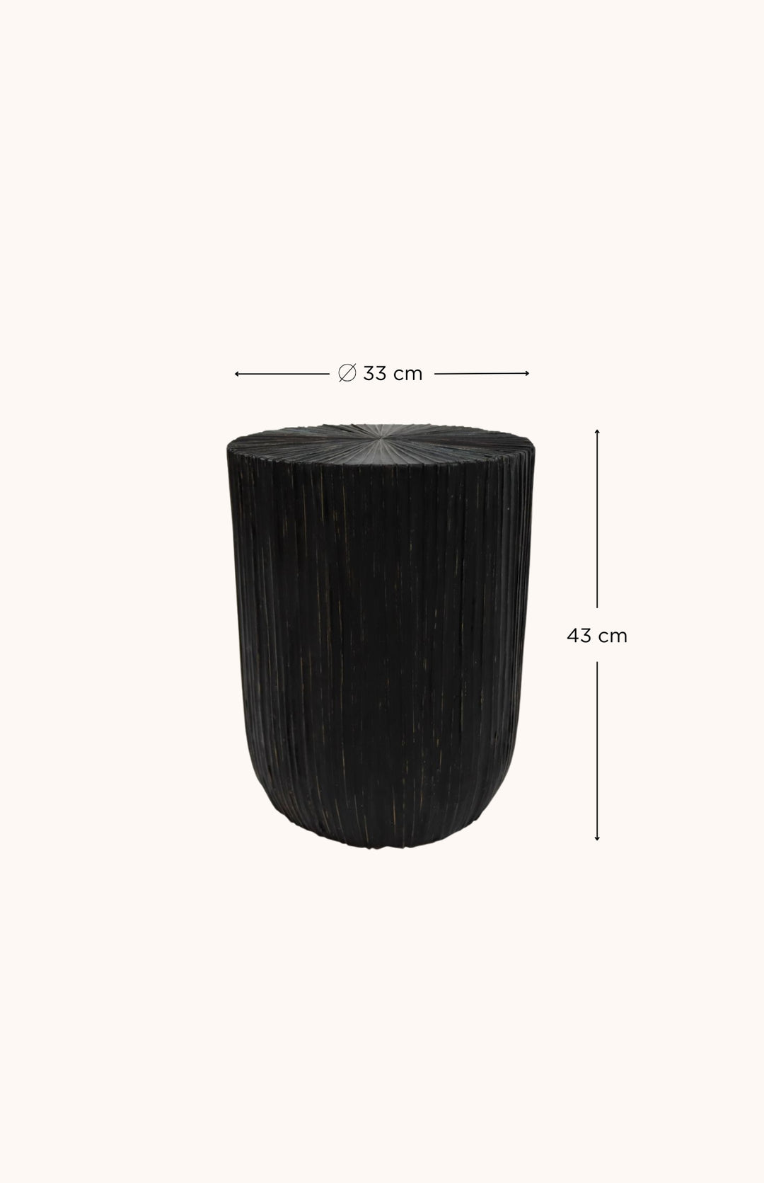 Table d'appoint en bois et feuilles de cocotier COCO