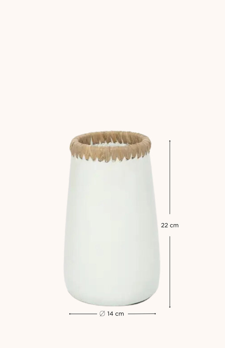 Vase en terre cuite blanc (S) ZORA
