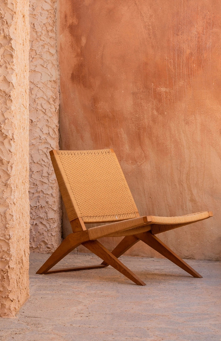 Fauteuil en cordage et teck ARIA