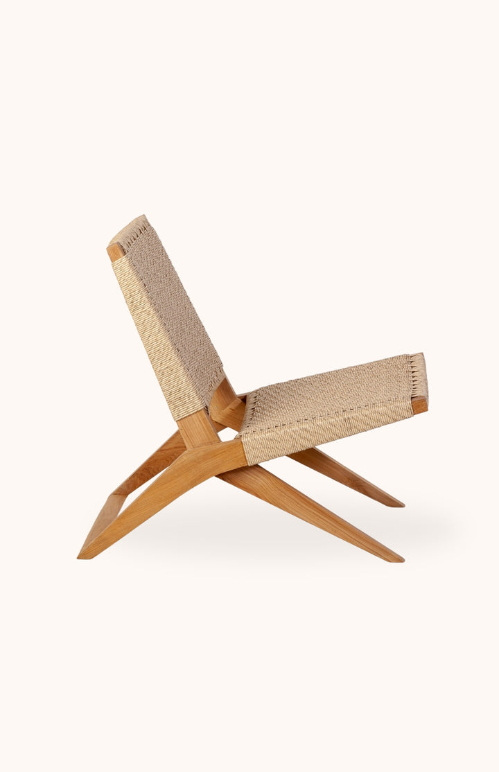 Fauteuil en cordage et teck ARIA