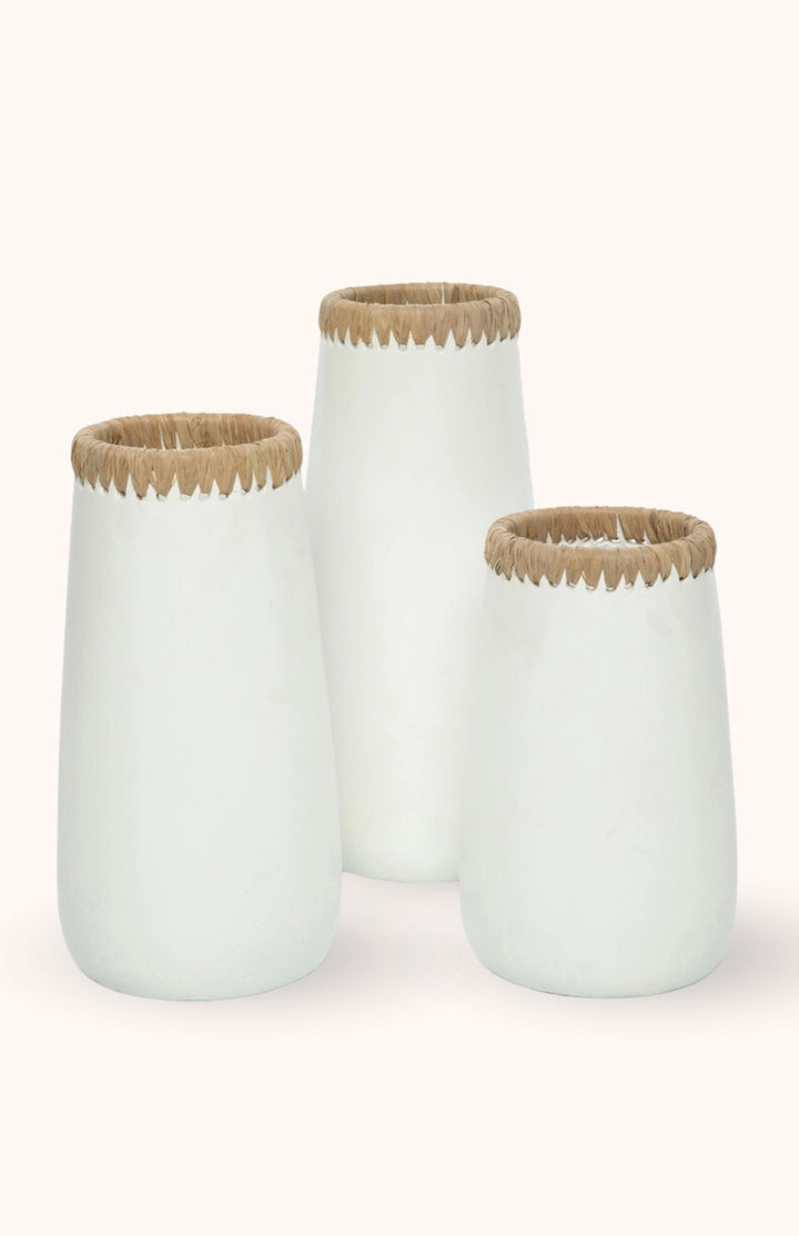 Vase en terre cuite blanc (S) ZORA