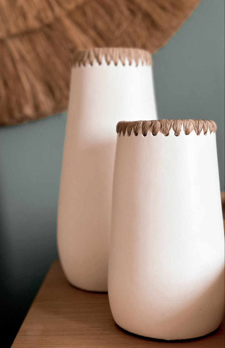 Vase en terre cuite blanc (S) ZORA